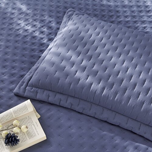 Resim Linens Gardenia Çift Kişilik Yatak Örtüsü Seti Lacivert