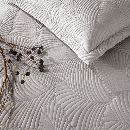 Resim Linens Leaf Tek Kişilik Yatak Örtüsü Seti Vizon