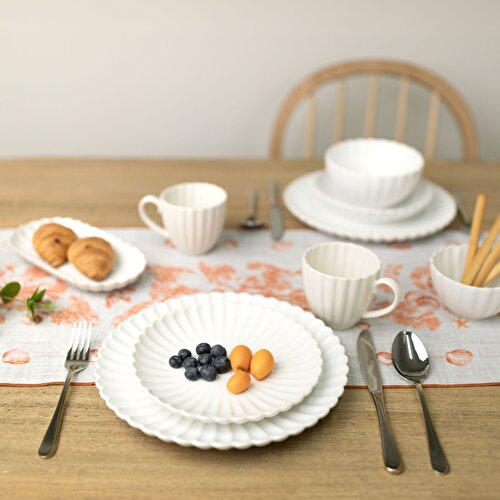 Resim Linens Coral 50x170 cm Runner Gri Kiremit