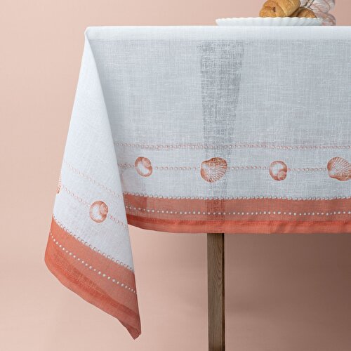 Resim Linens Coral 150x250 cm Masa Örtüsü Gri Kiremit