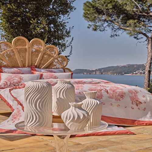 Resim Linens Chiko 11x11x23,5 cm Vazo Gri