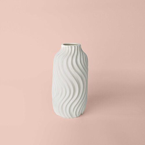 Resim Detayları Göster Linens Chiko 12,5x12,5x25 cm Vazo Beyaz