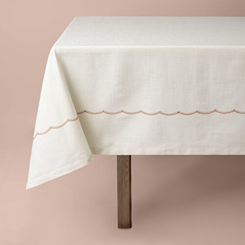 Resim Linens Morby 150x250 cm Masa Örtüsü Naturel Kiremit