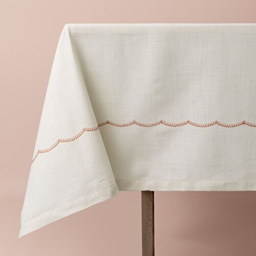 Resim Linens Morby 150x250 cm Masa Örtüsü Naturel Kiremit
