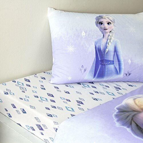 Resim Taç Lisanslı Disney Frozen Diamond Tek Kişilik Pamuk Nevresim Takımı