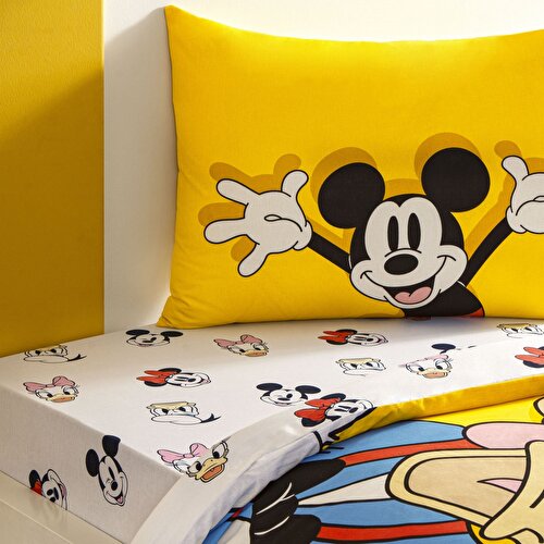 Resim Taç Lisanslı Disney Mickey & Friends Tek Kişilik Pamuk Nevresim Takımı