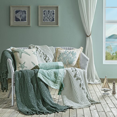 Resim Taç Butik Göcek Pike Pamuk Çift Kişilik Pike Gri