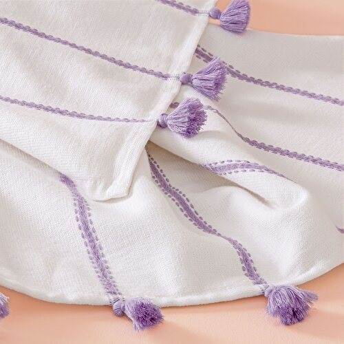 Resim Taç Butik Pamuk Alaçatı Banyo Havlusu Lila