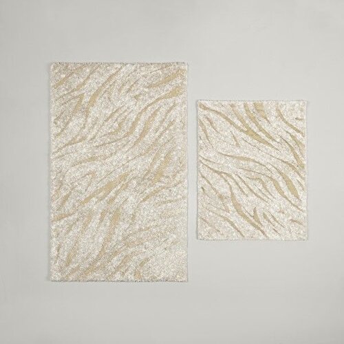 Resim Linens Zetra 2'li 60x100 / 50x60 cm Banyo Paspas Seti Latte