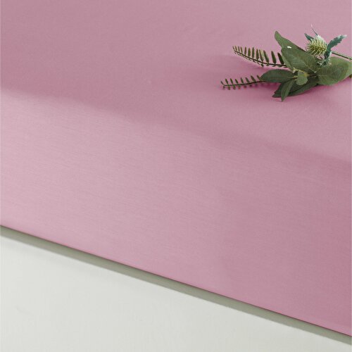 Resim Linens Mix&Match Pamuk Saten Çift Kişilik Lastikli Çarşaf Gül Kurusu