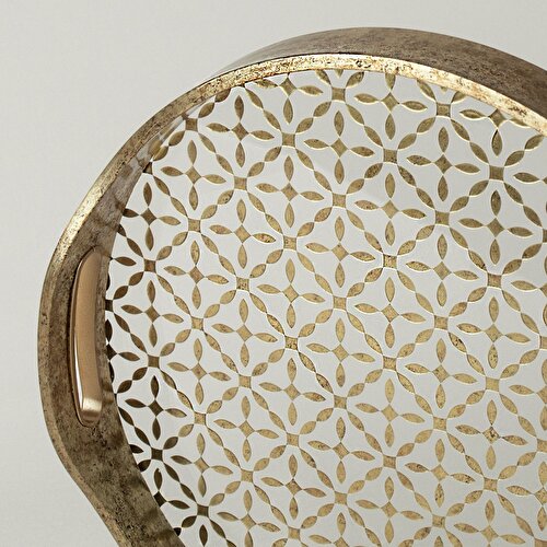 Resim Linens Finley Pvc-Cam 32 cm Dekoratif Gold