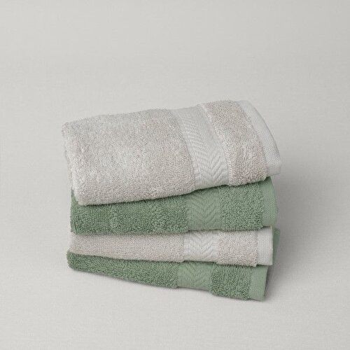 Resim Linens Vita 4'lü Pamuk El havlusu Seti 33x33 Cm Haki/Gri