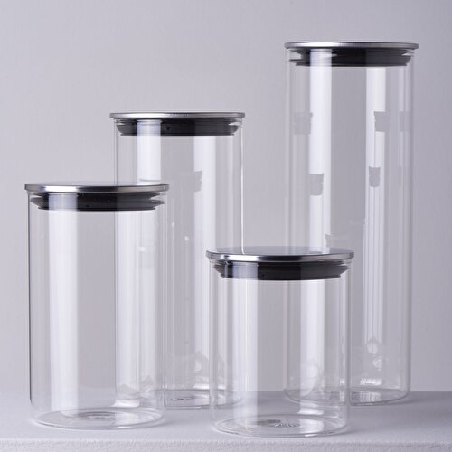 Resim Linens Basic Cam-Metal Kapak 10x10x13 cm Kavanoz