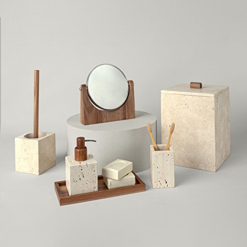 Resim Linens Marble 10,3x10,3x11,5 cm Tuvalet Fırçası