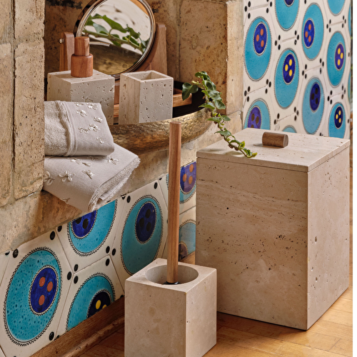 Resim Linens Marble 10,3x10,3x11,5 cm Tuvalet Fırçası