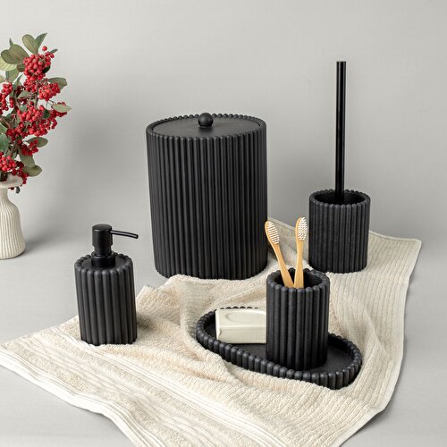 Resim Linens Lundo 8x8x17,2 cm Sıvı Sabunluk Siyah