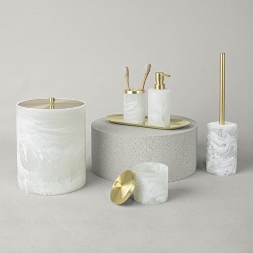 Resim Linens Alabaster Diş Fırcalık 7,3X7,3 Cm