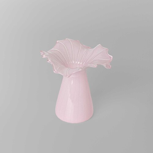 Resim Linens Finch Mumluk Vazo 11x11x12 cm Pembe