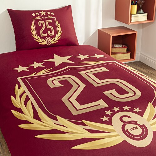 Resim Taç Lisanslı Galatasaray 25.Şampiyonluk Tek Kişilik Nevresim Takımı