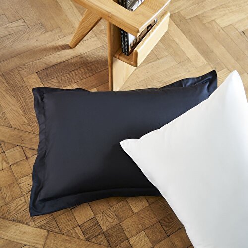 Resim Linens Mix&Match Pamuk Saten 2'li Volanlı Yastık Kılıfı Seti Ekru