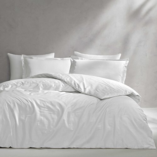 Resim Linens Mix&Match Pamuk Saten Süperking Size Nevresim Kılıfı Ekru