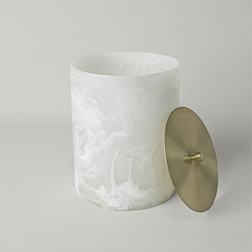 Resim Linens Alabaster Çöp Kovası 19,9X19,9 Cm