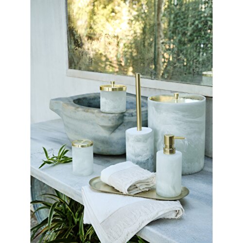 Resim Linens Alabaster Çöp Kovası 19,9X19,9 Cm