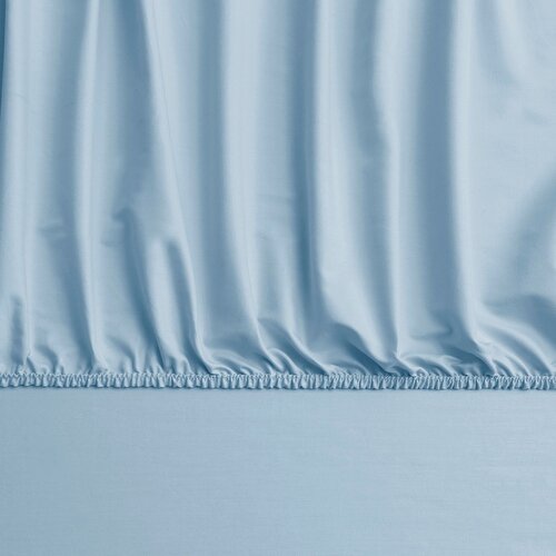 Resim Linens Mix&Match Pamuk Saten Çift Kişilik Lastikli Çarşaf Mavi