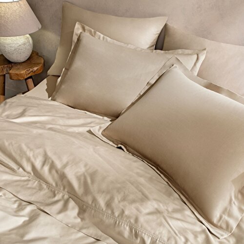 Resim Linens Mix&Match Pamuk Tek Kişilik Saten Nevresim Kılıfı Camel