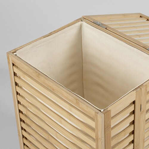 Resim Linens Wooden Ahşap 45X33X60 cm Çamaşır Sepeti Naturel