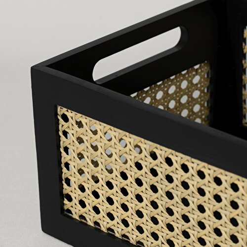 Resim Linens Luther 29X20X13 cm Düzenleyici Sepet Siyah