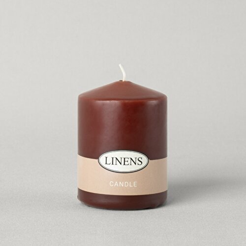 Resim Linens Basic Çap 6 cm Yükseklik 8 cm Baton Mum Kahve