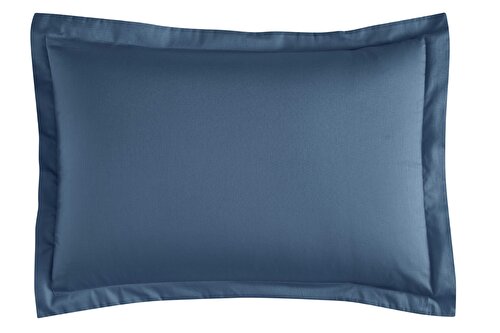 Resim Linens Mix&Match Pamuk Saten 2'li Volanlı Yastık Kılıfı Seti İndigo