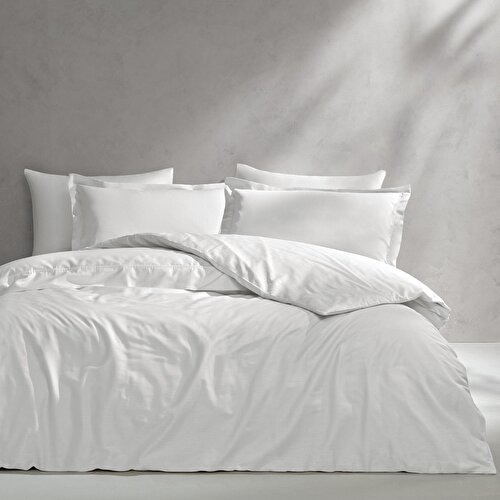 Resim Linens Mix&Match Pamuk Saten 2'li Volanlı Yastık Kılıfı Seti Ekru