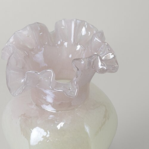 Resim Linens Bonte 14x14x24 cm Vazo Pudra Sarı