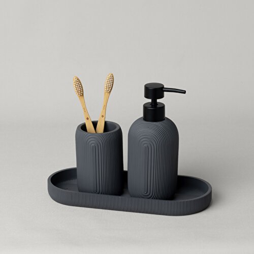 Resim Linens Lızzy 7,6X17,5 cm Sıvı Sabunluk Antrasit