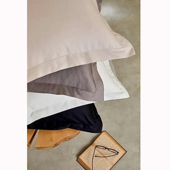 Linens Mix&Match Pamuk Saten 2'li Volanlı Yastık Kılıfı Seti Taş