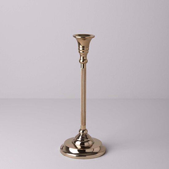 Linens Armina Paslanmaz Çelik 28 cm Şamdan Gold