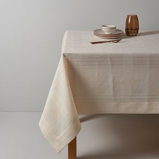 Linens Basic 160x260 cm Masa Örtüsü Krem
