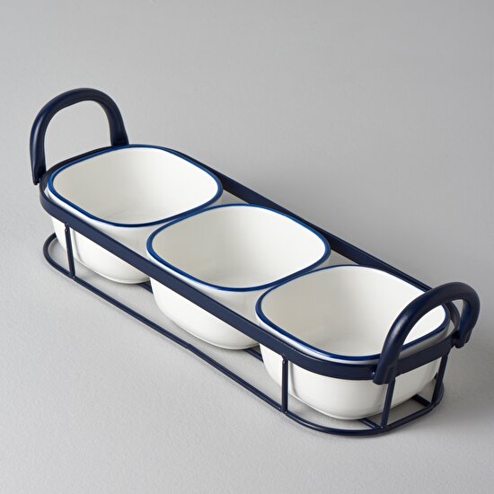 Linens Arlina Porselen-Metal 38,5x12,5x10 cm Sunum Seti