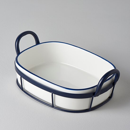 Linens Arlina Porselen-Metal 30x19x9,6 cm Sunum Tabağı