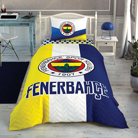 Taç Lisanslı Fenerbahçe Logo Pamuk Tek Kişilik Complete Set
