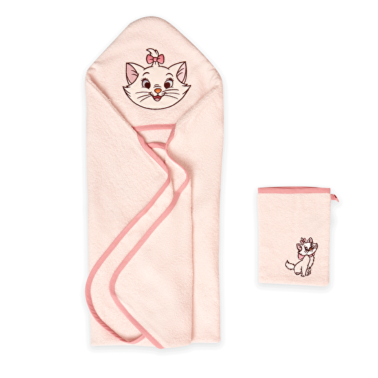 Lisanslı Disney Marie Cat Baby Pamuk Kese&Hooded Havlu Seti