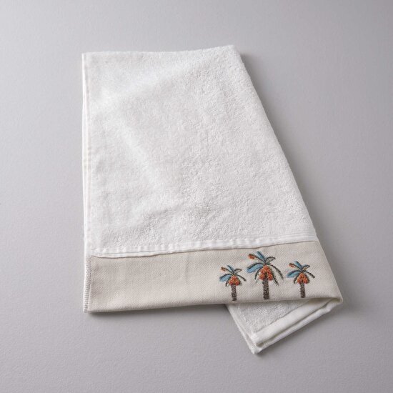 Linens Palm Bambu 50X85 cm Yüz Havlusu Ekru