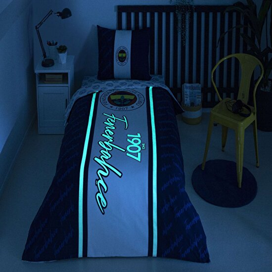 Taç Lisanslı Fenerbahçe 1907 Glow Tek Kişilik Pamuk Nevresim Takımı