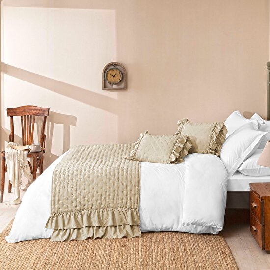 Linens Scarlett Standart Yatak Runner Seti Kahve