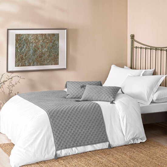 Linens Gardenia Standart Yatak Runner Seti Antrasit