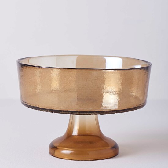 Linens Gleam Cam 21 cm Ayaklı Servis Amber