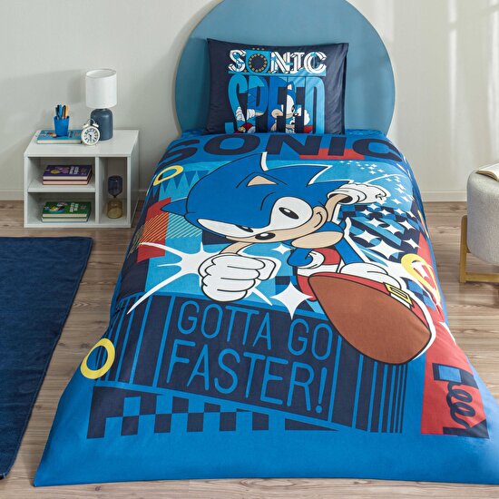 Taç Lisanslı Sonic Classic Pamuk Tek Kişilik Nevresim Takımı