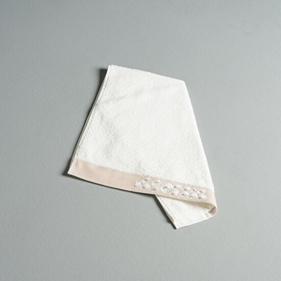 Linens Blume Pamuk 50X85 cm Yüz Havlusu Ekru